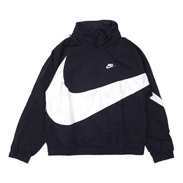 Куртка Men's Nike Half Zipper Big Swoosh Jacket Us Edition Black, мультиколор куртка nike swoosh half zip jacket white black белый