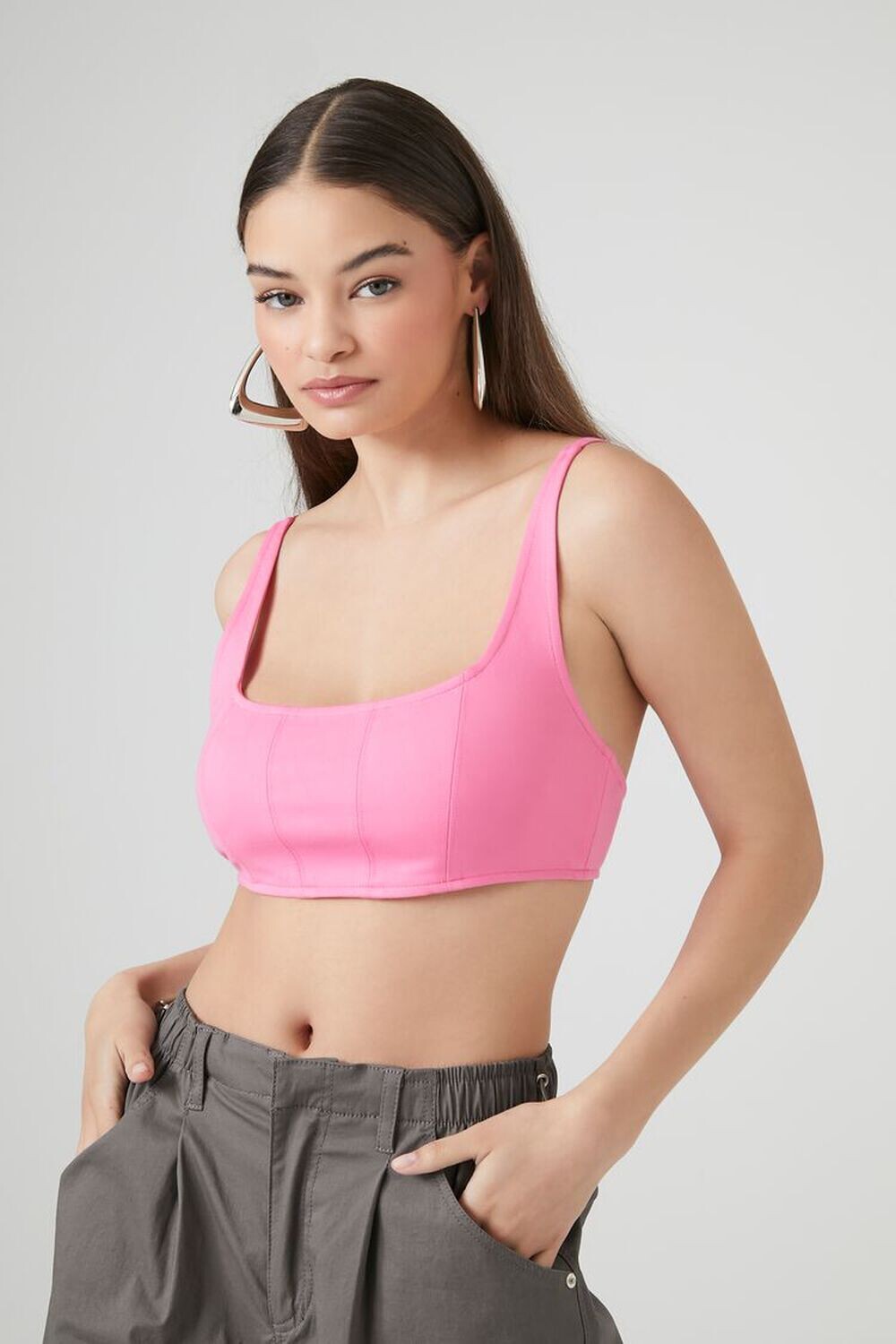 

Супер укороченная майка вязки Ponte Forever 21, розовый