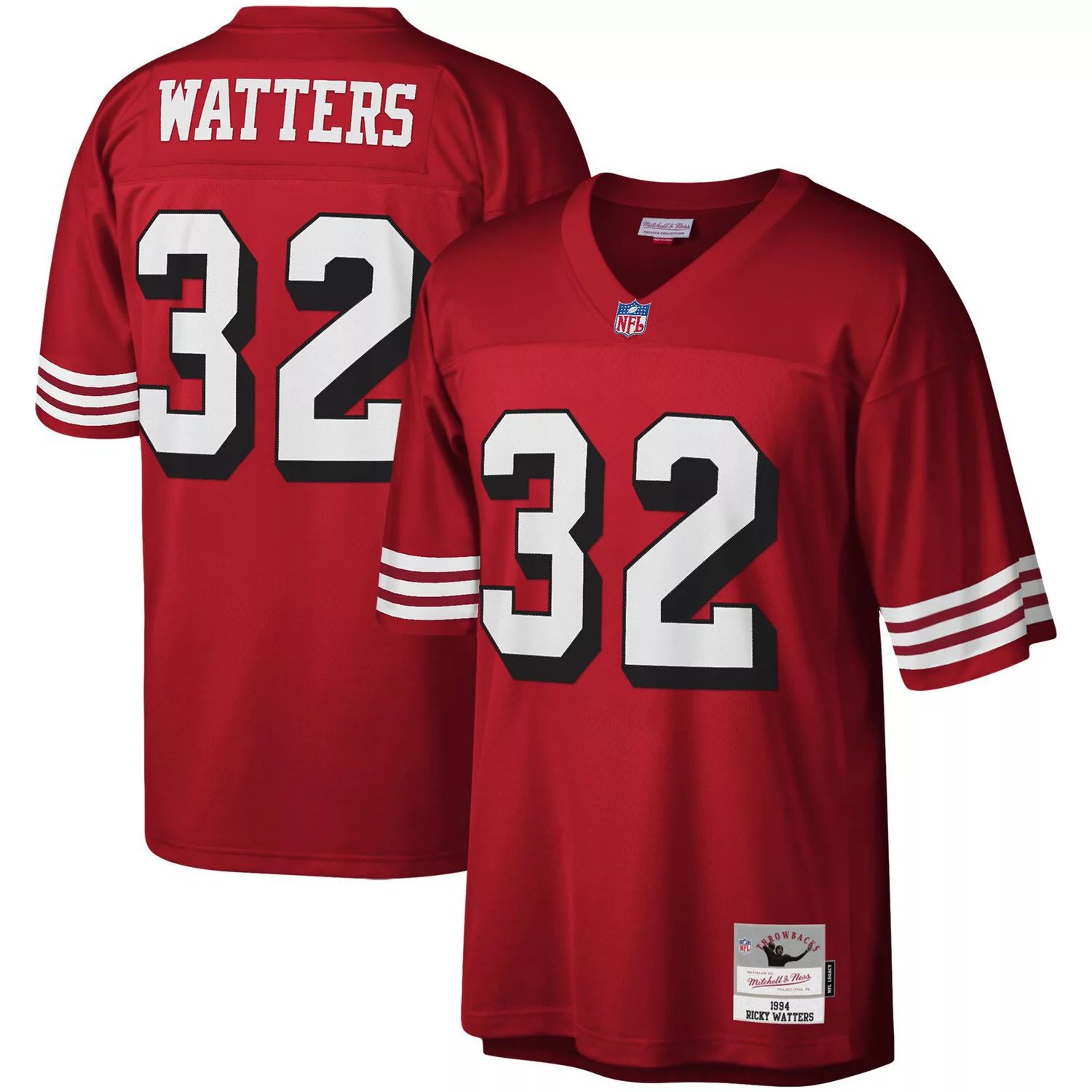Мужская футболка Mitchell & Ness Ricky Watters Scarlet San Francisco 49ers Legacy Replica Джерси