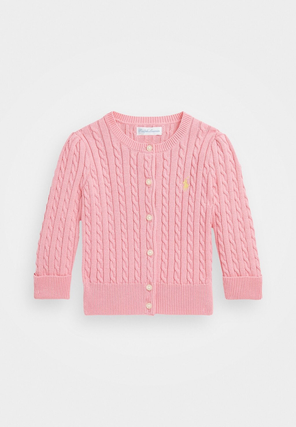 

Кардиган BABY MINI CABLE Polo Ralph Lauren, цвет florida pink/yellow