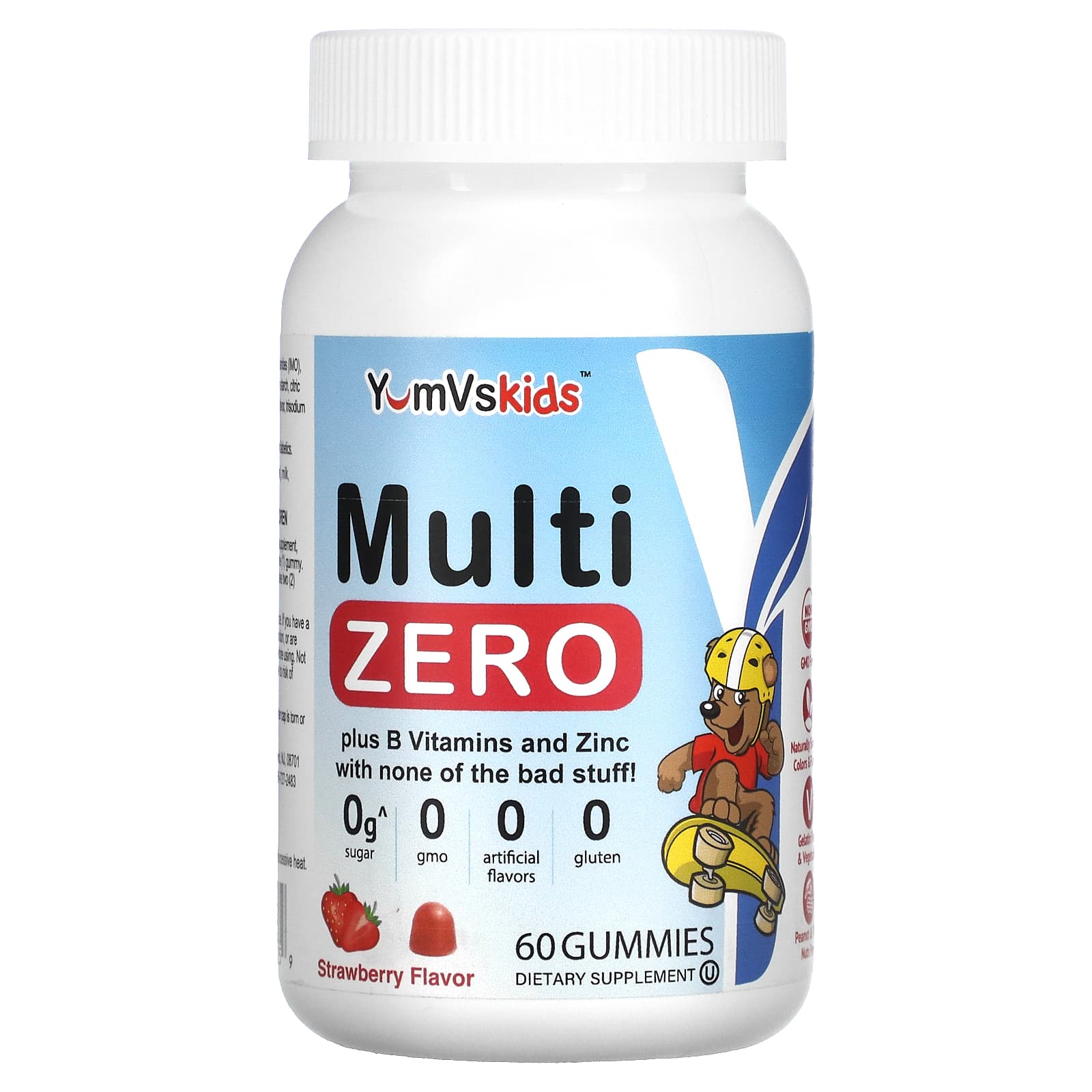 Мультивитамины для Детей Yum-Vs Multi Zero, клубника, 60 жевательных таблеток doctor s finest multi zero для женщин клубника 90 жевательных таблеток