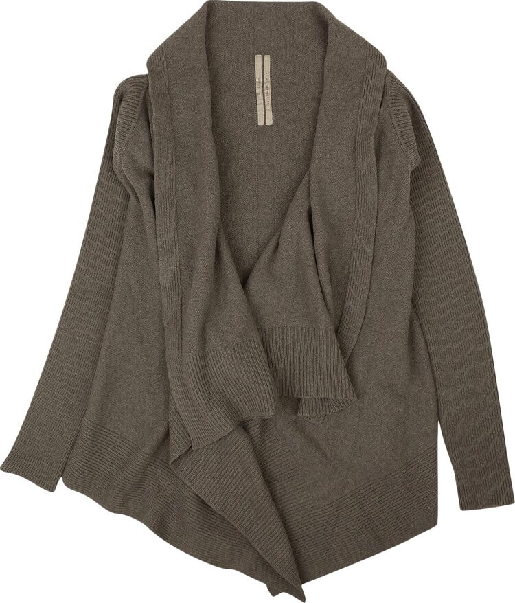 

Кардиган Rick Owens Cardigan In Maglia Medium Wrap Dust, серый