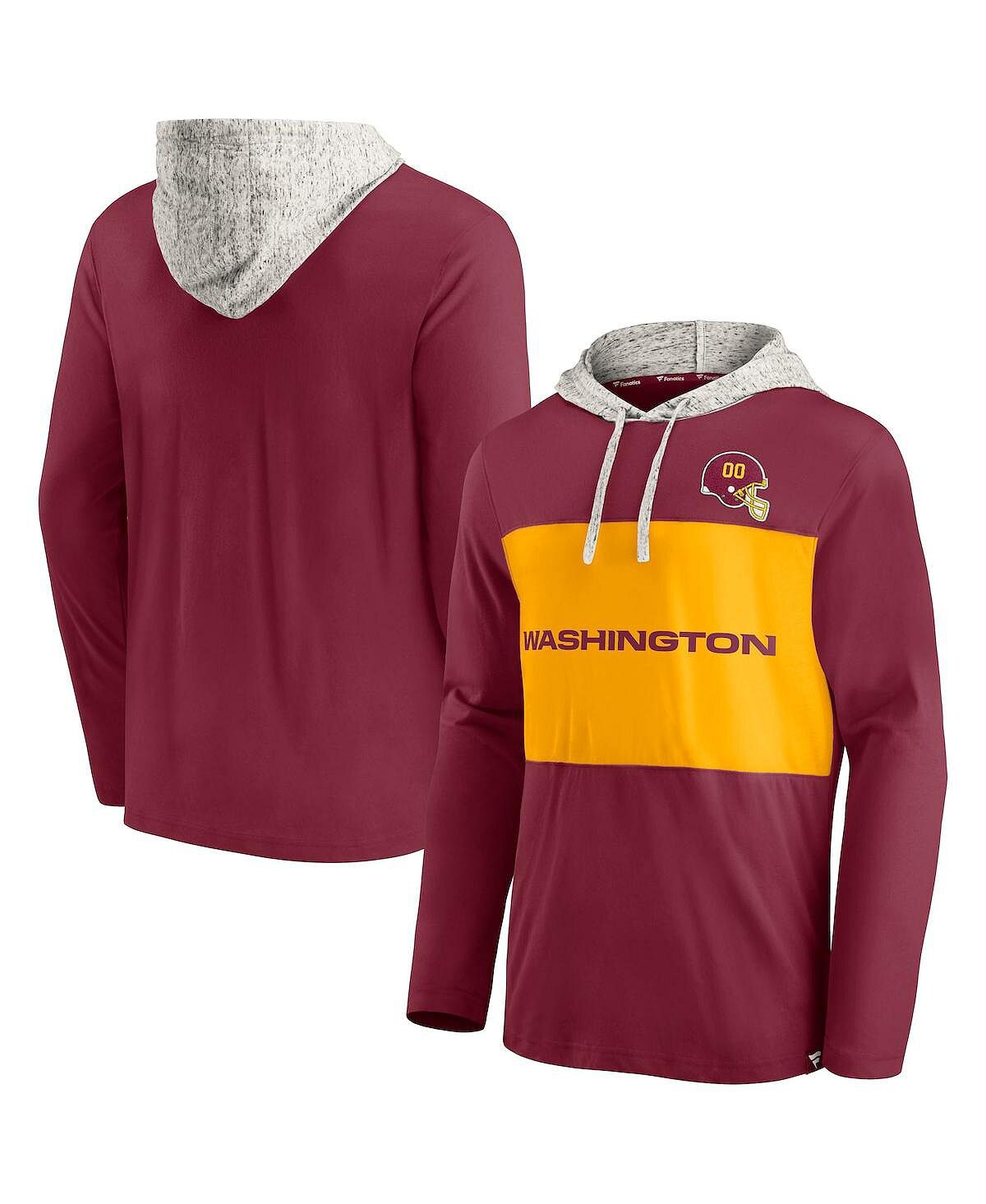 

Мужская бордовая футболка с капюшоном с длинным рукавом washington football team Fanatics