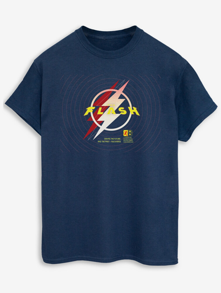 

NW2 Футболка с логотипом Flash Lightning Logo для взрослых темно-синего цвета с принтом George., нави