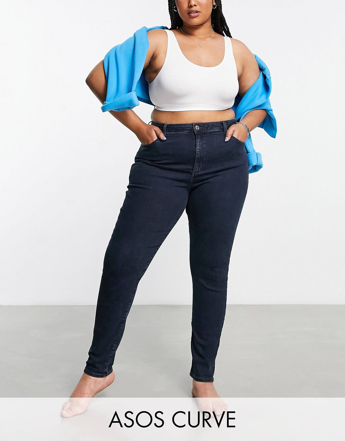 

Черные джинсы скинни ASOS DESIGN Curve