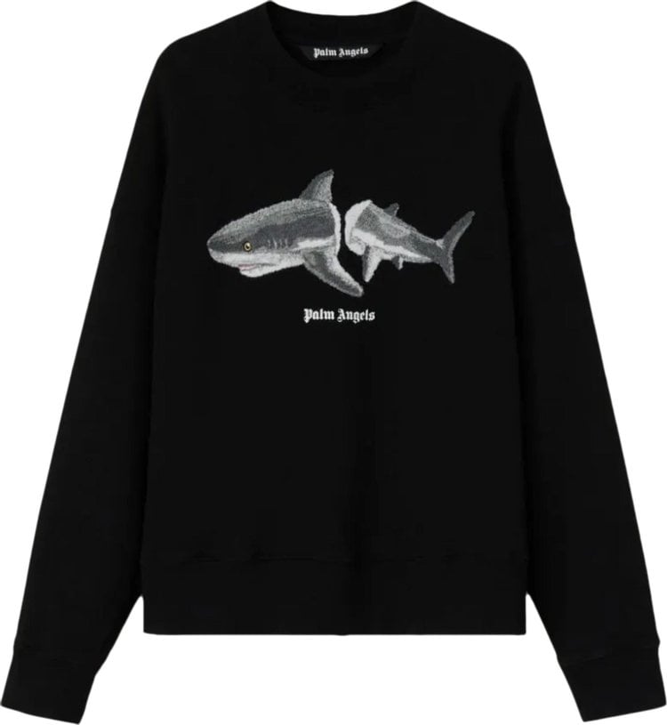 Толстовка Palm Angels Shark Crew 'Black', черный - фото