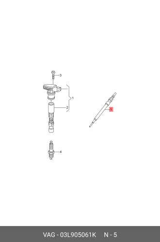 

Свеча накаливания с датчиком SPARK PLUG 03L905061K VAG