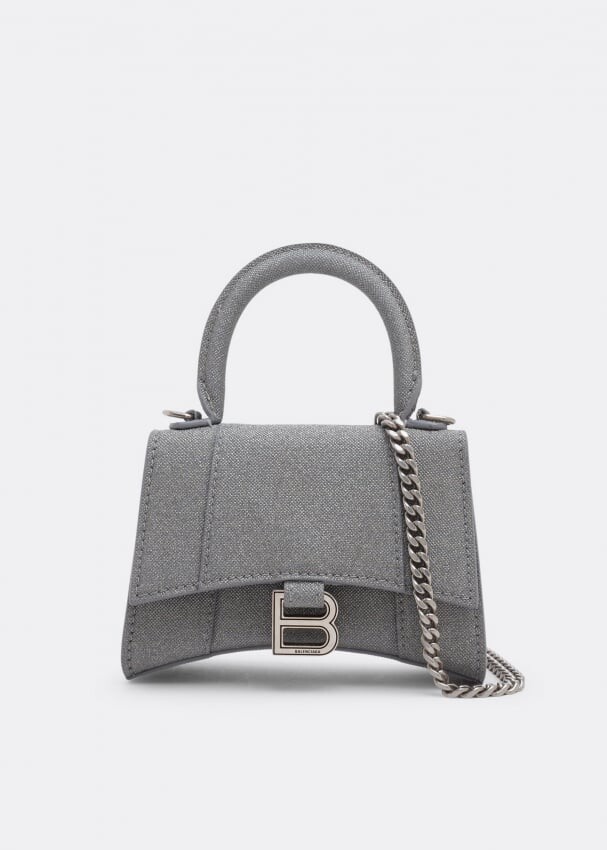 

Сумка BALENCIAGA Hourglass mini chain bag, серый