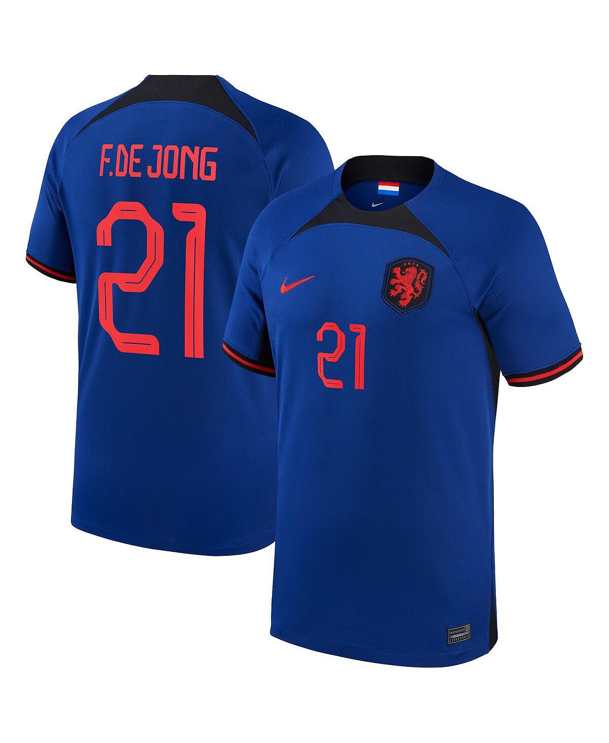 Футболка Nike Men's Frenkie de Jong Blue Netherlands National Team 2022/23, синий/красный пауэрбанк камень заряд бодрости на 2022 год