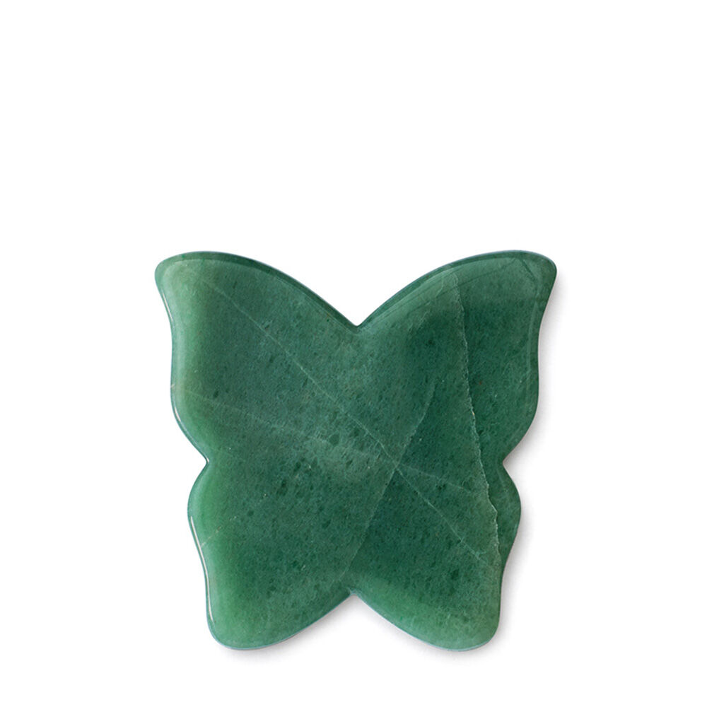 цена Crystallove Crystal Collection пластина-бабочка для массажа лица гуаша с авантюрином, 1 шт.