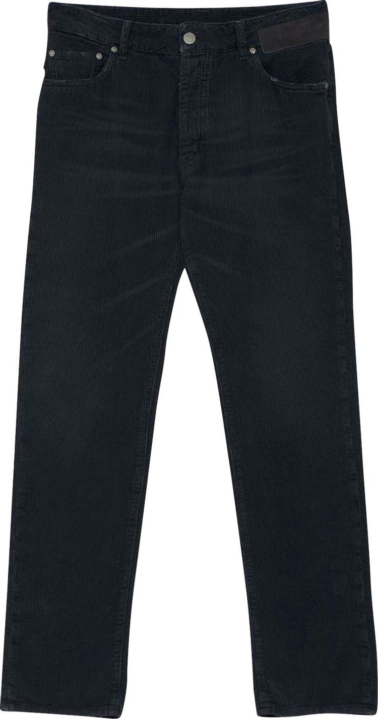 Брюки Palm Angels Corduroy Logo Regular 5 Pocket Pant 'Black', черный - фото