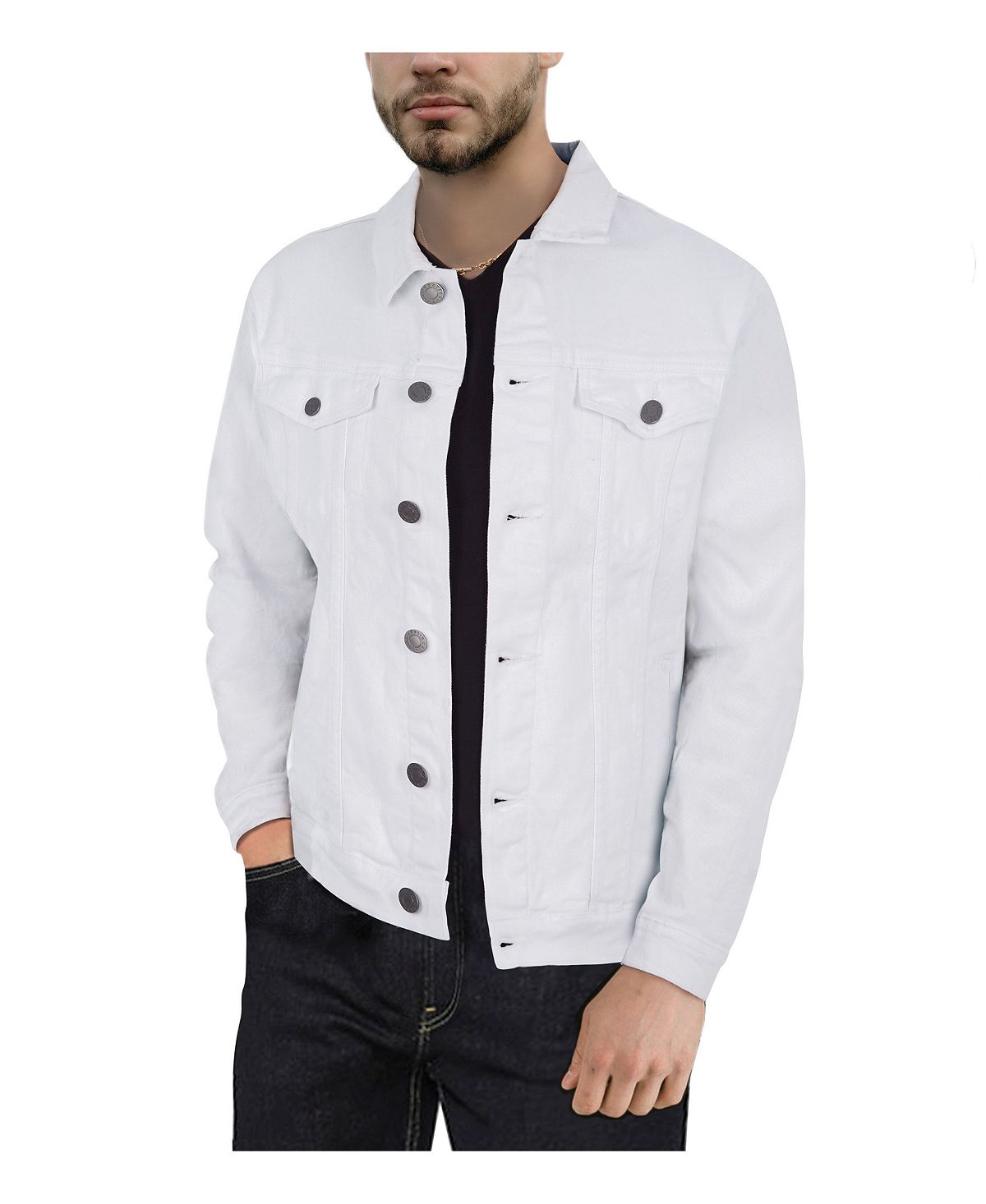 Мужская приталенная джинсовая куртка с эффектом потертости X-Ray, белый мужская джинсовая куртка винтажная повседневная однотонная куртка цвета хаки с карманами