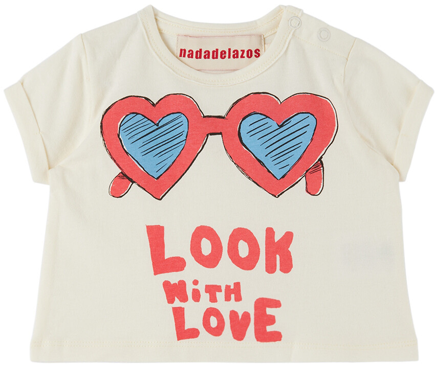 

Детская футболка Off-White с надписью Look With Love nadadelazos