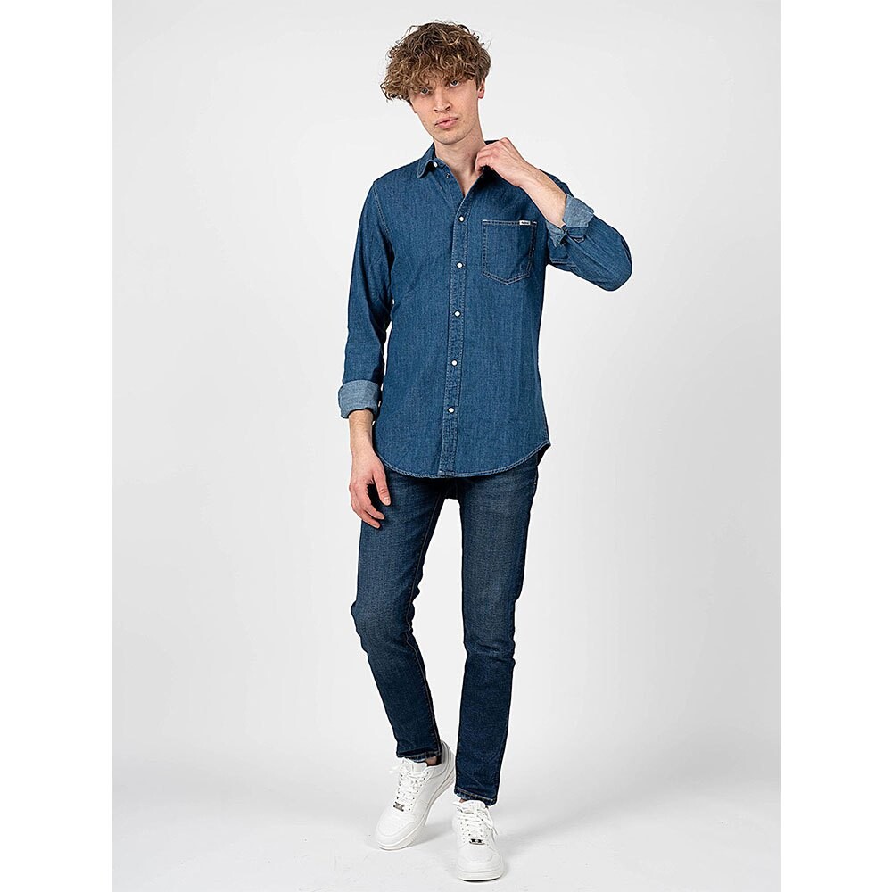 

Рубашка с длинным рукавом Pepe Jeans Porter, синий