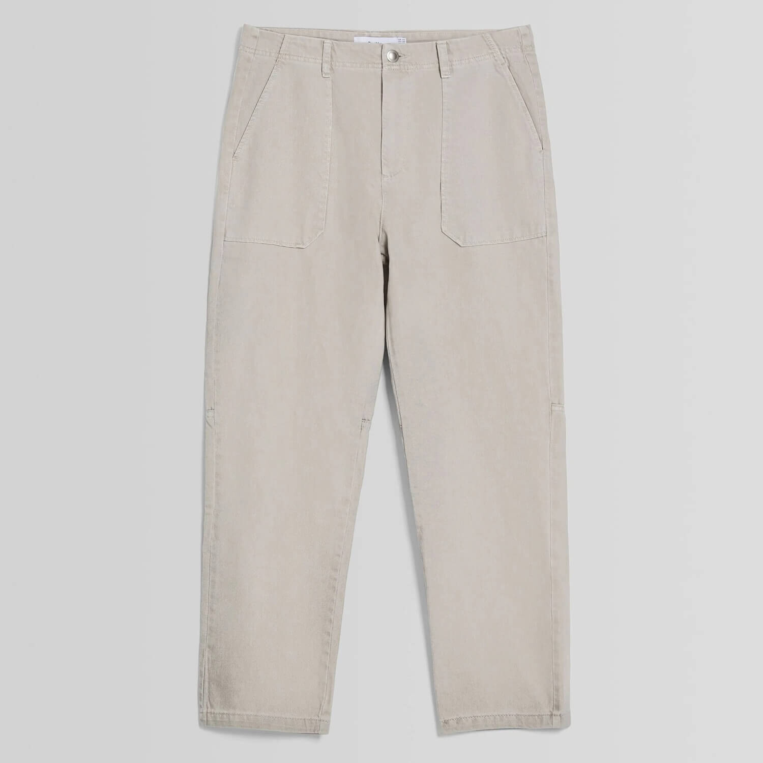 

Брюки Bershka Cotton With Front Pocket Detail, серый
