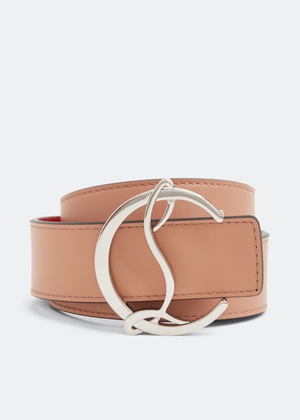 

Ремень CHRISTIAN LOUBOUTIN Happy Rui CL Logo belt, бежевый