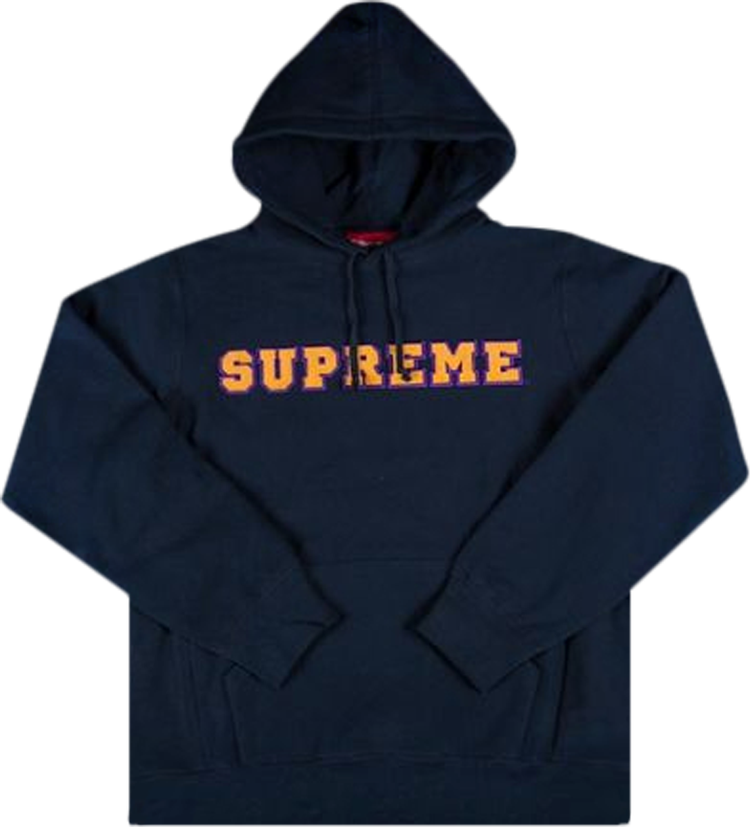 

Толстовка Supreme Cord Collegiate Hooded Sweatshirt 'Navy', синий