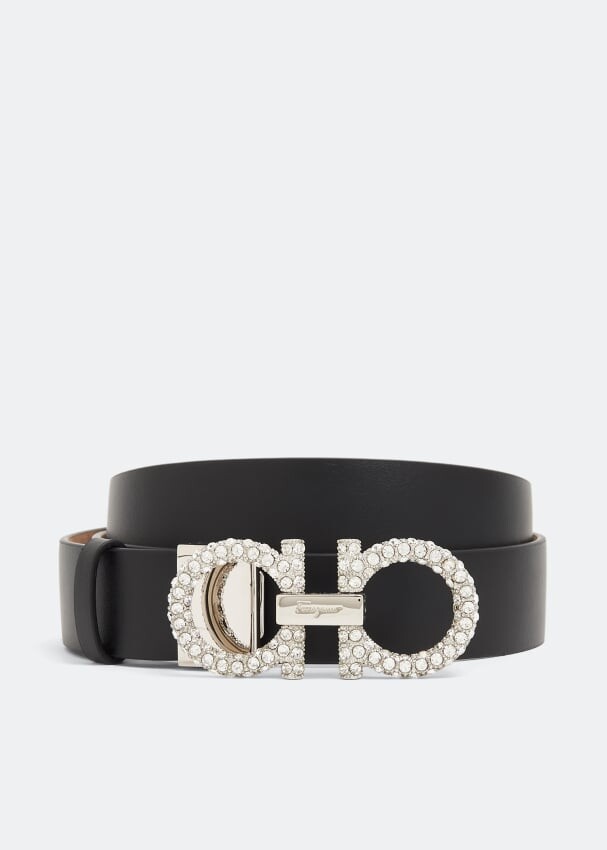 

Ремень FERRAGAMO Adjustable Gancini belt , черный