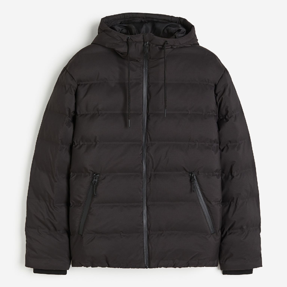 Куртка H&M Water-repellent, черный куртка zara water repellent technical чёрный