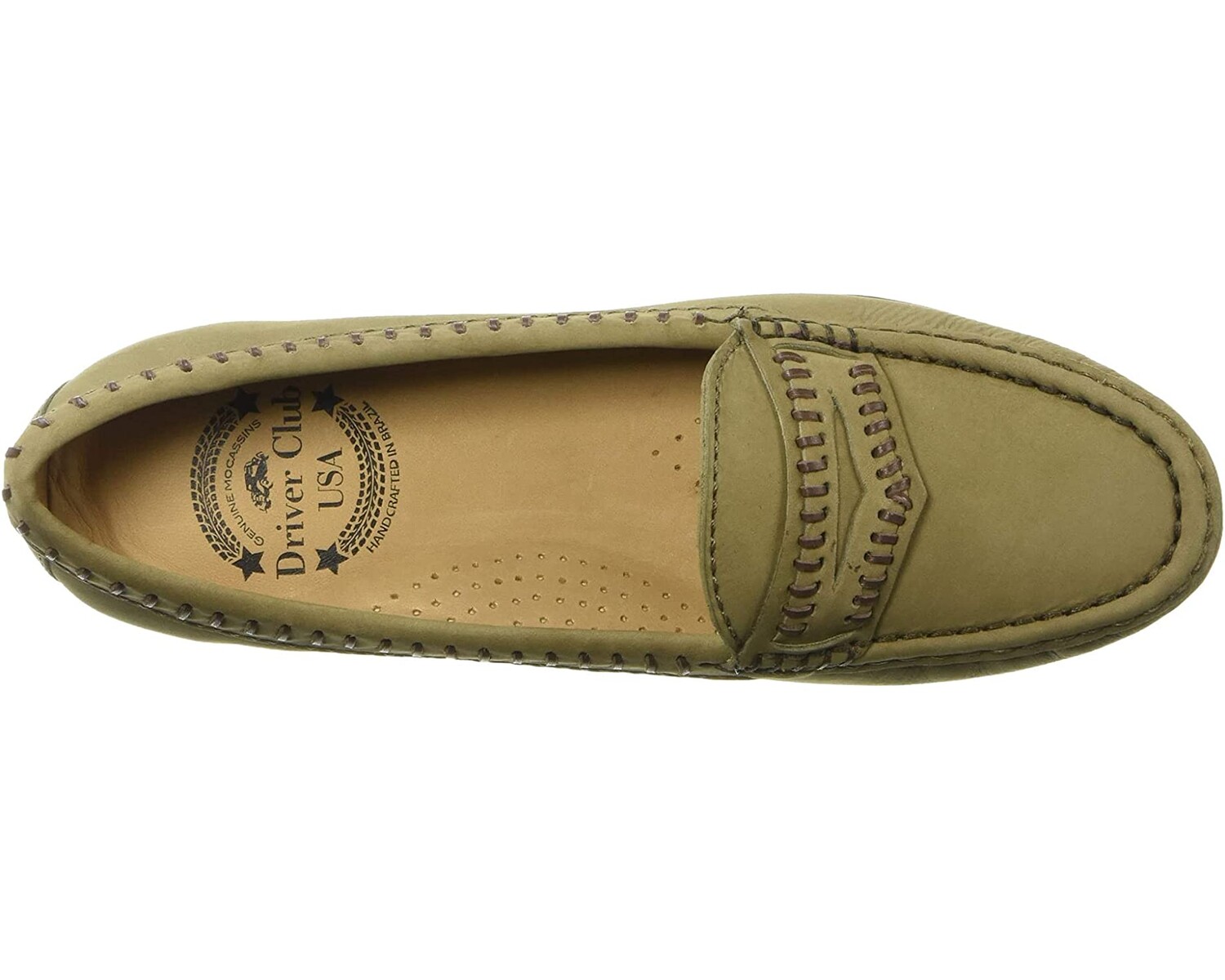 

Лоферы Women's Leather Made in Brazil Maple Ave Loafer Driver Club USA, оливковый