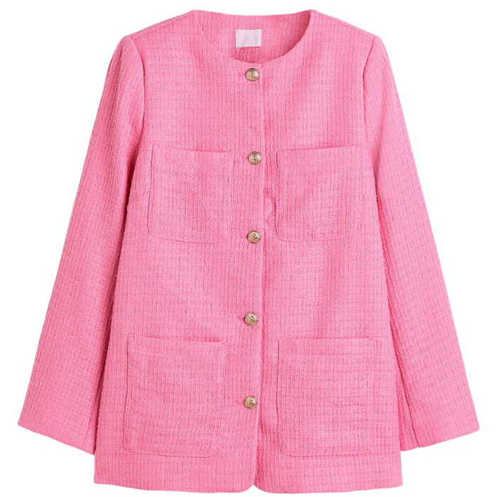

Жакет H&M Boucle, розовый