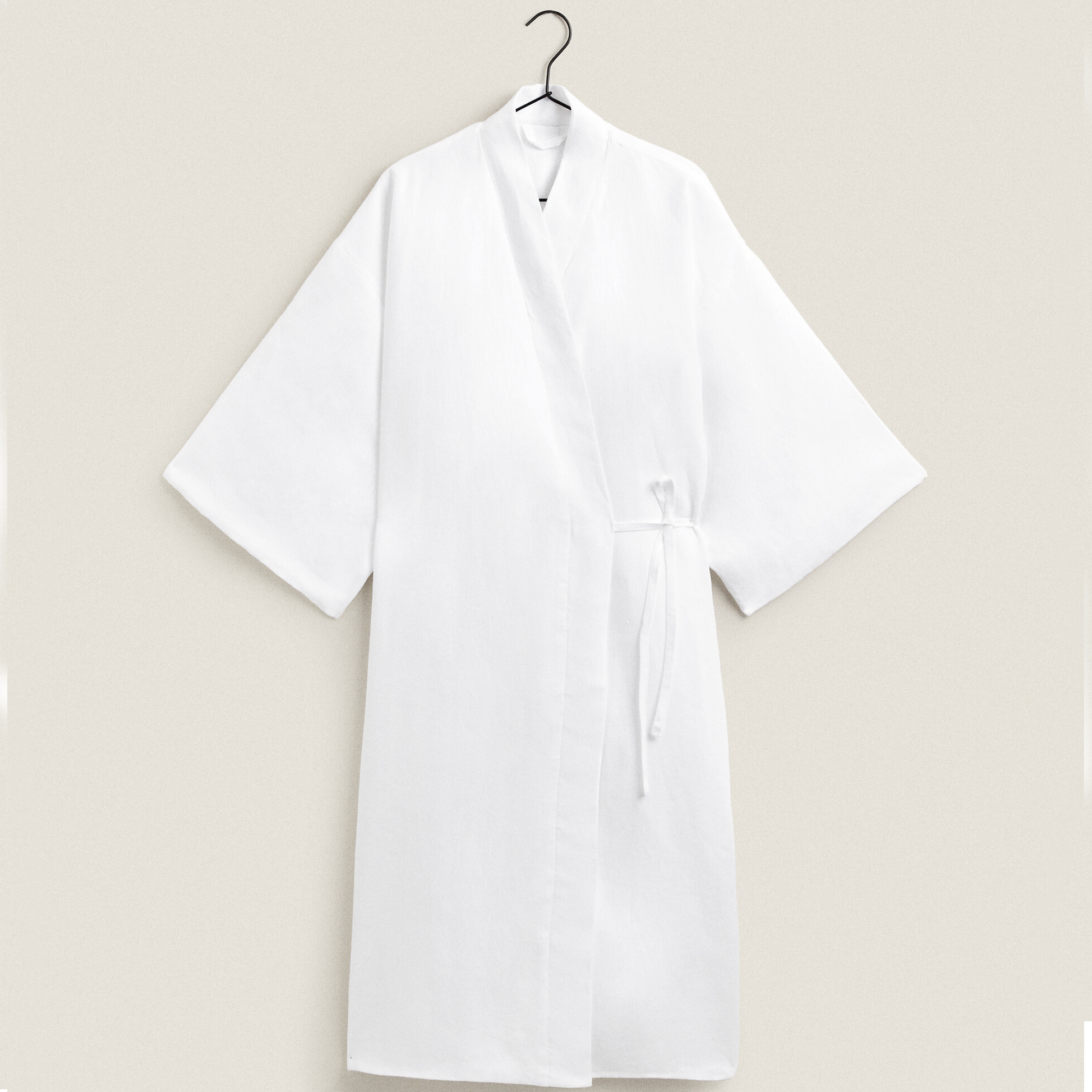 Халат Zara Home Washed Linen Dressing, белый пояс для кимоно bjj legenda black a2