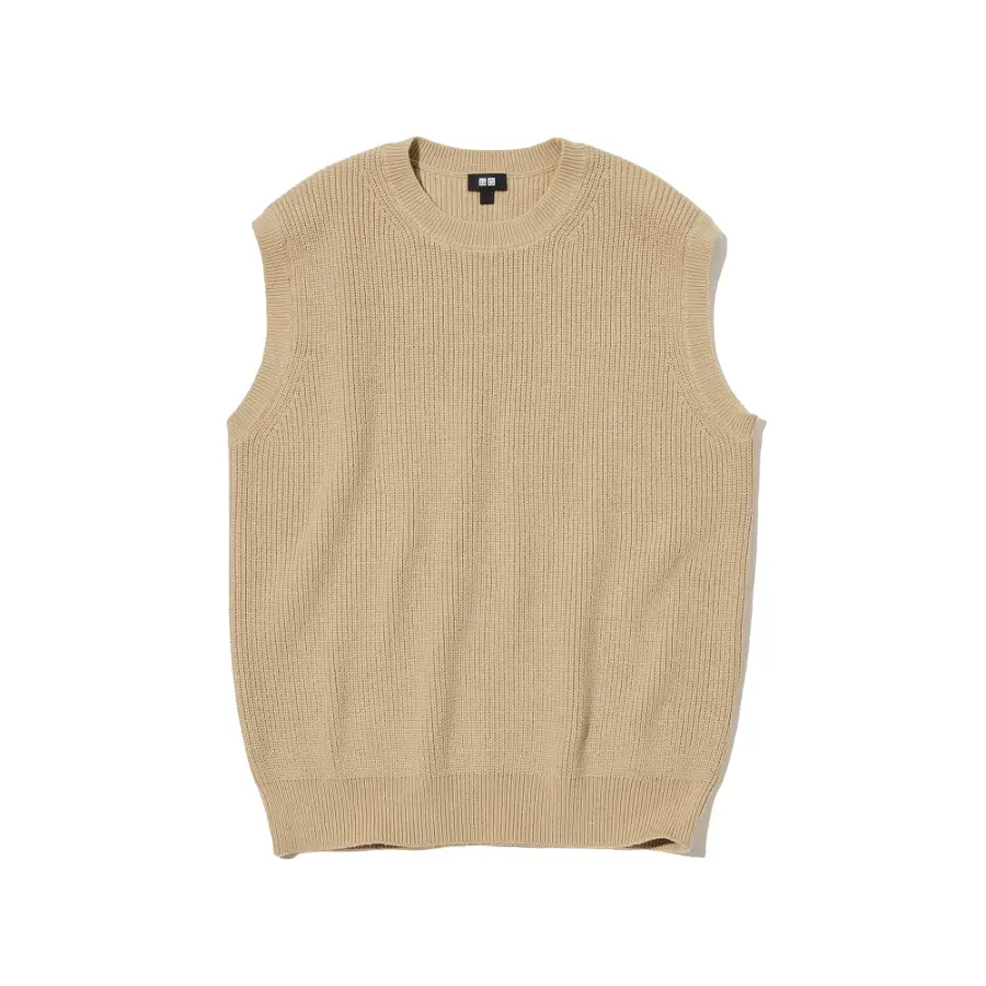 

Жилет Uniqlo Middle gauge knitted, бежевый