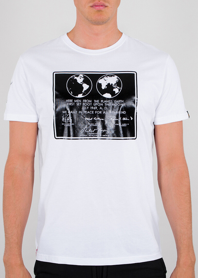 

Футболка Alpha Industries Lunar Plaque, бело-черная