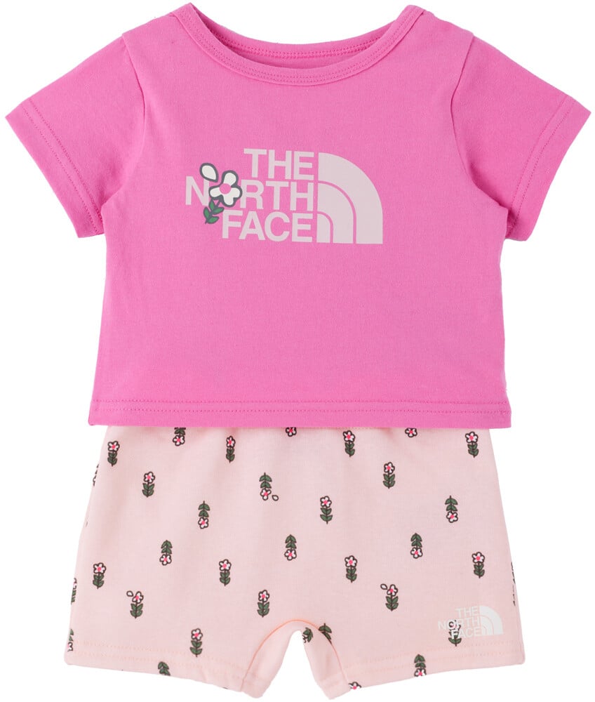 

Детский розовый комплект из футболки и шорт The North Face Kids