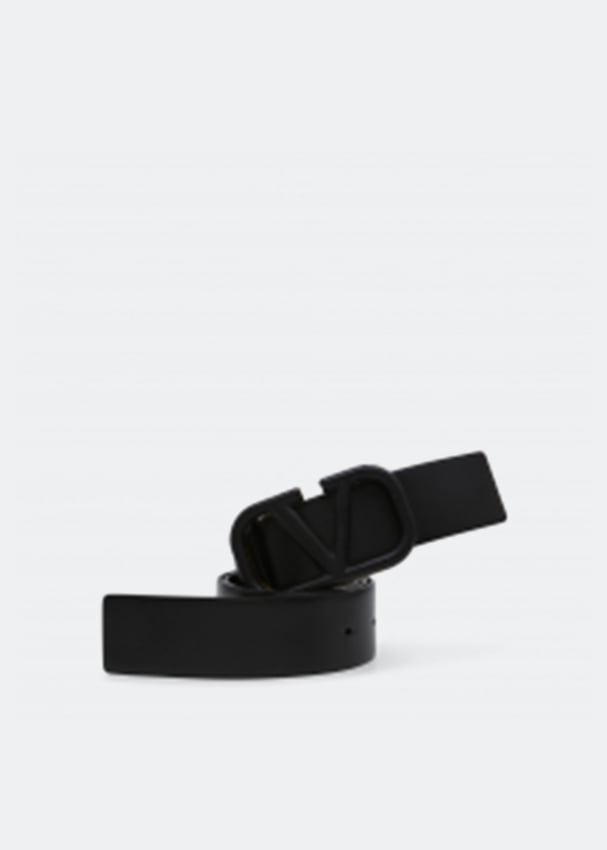 Ремень VALENTINO GARAVANI Vlogo leather belt, черный