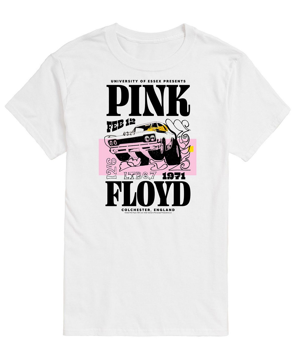 Мужская футболка pink floyd colchester england AIRWAVES, белый