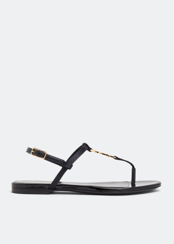 

Сандалии SAINT LAURENT Cassandra flat sandals, черный