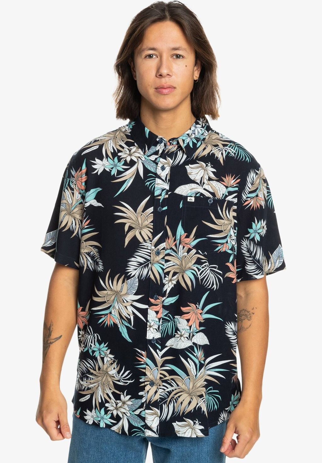 

Рубашка LEMNAS-KURZÄRMLIGES Quiksilver, неоновый синий, Черный