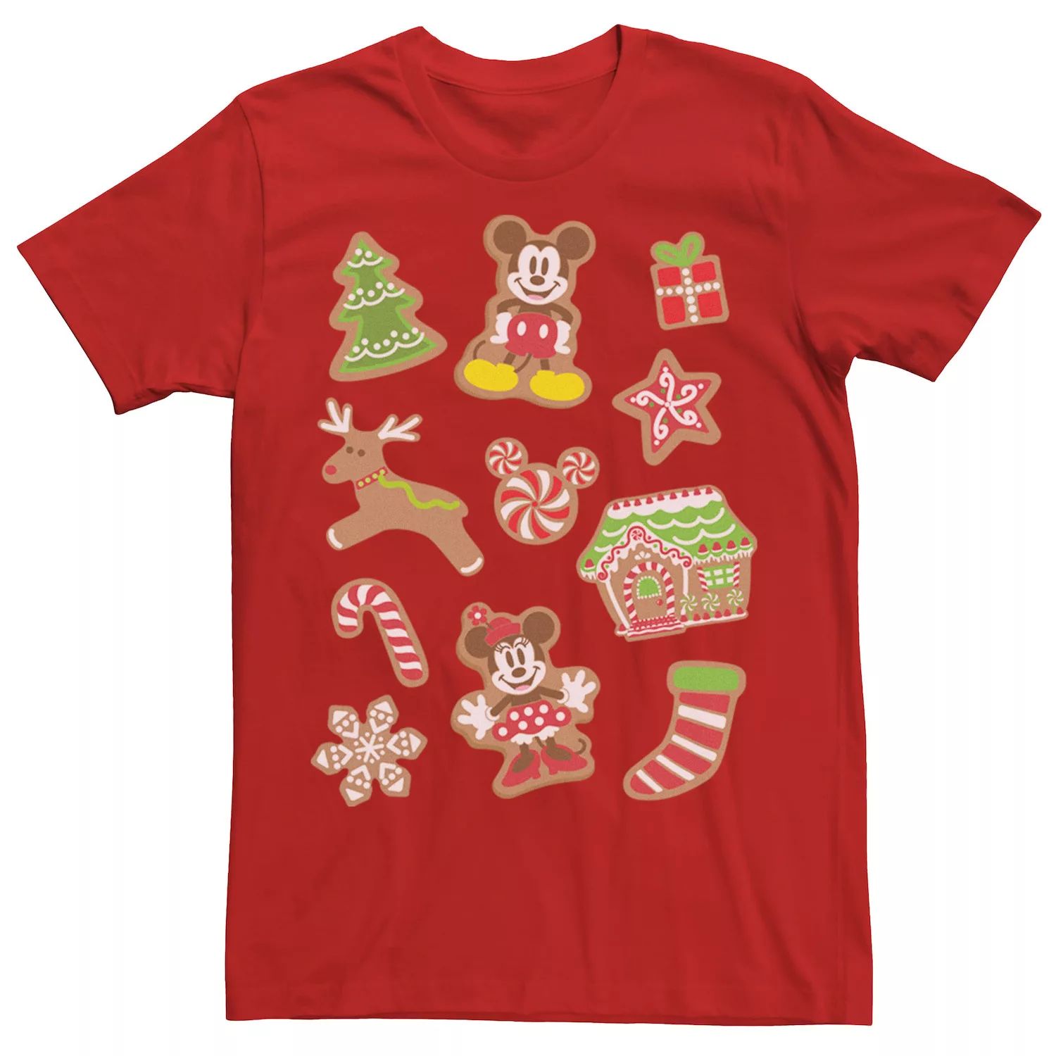 Мужская футболка с рождественским пряником «Микки и Минни» Disney