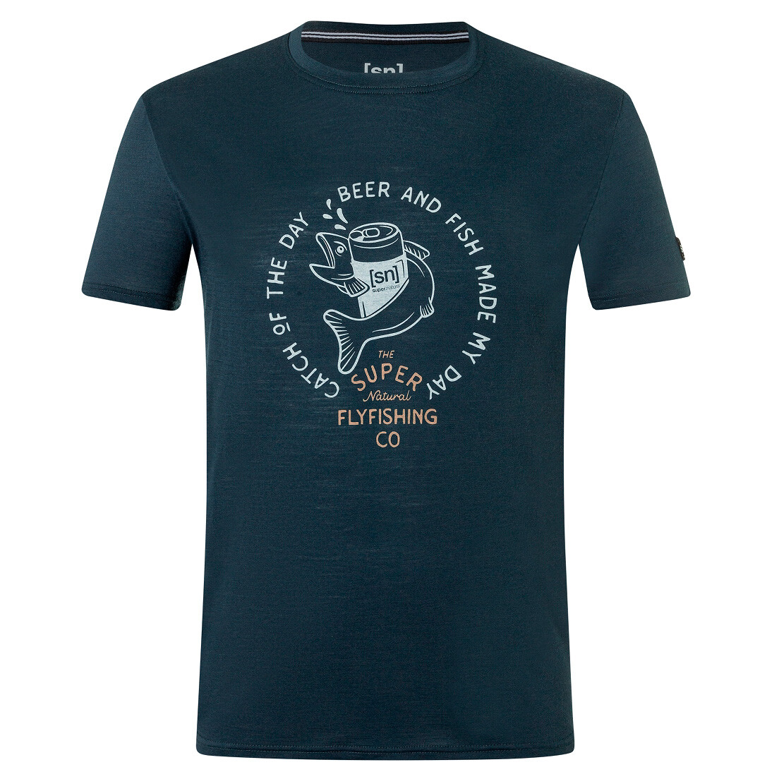 

Рубашка из мериноса Super Natural Juho's Finest Tee, цвет Blueberry/Vapor Grey/Oak