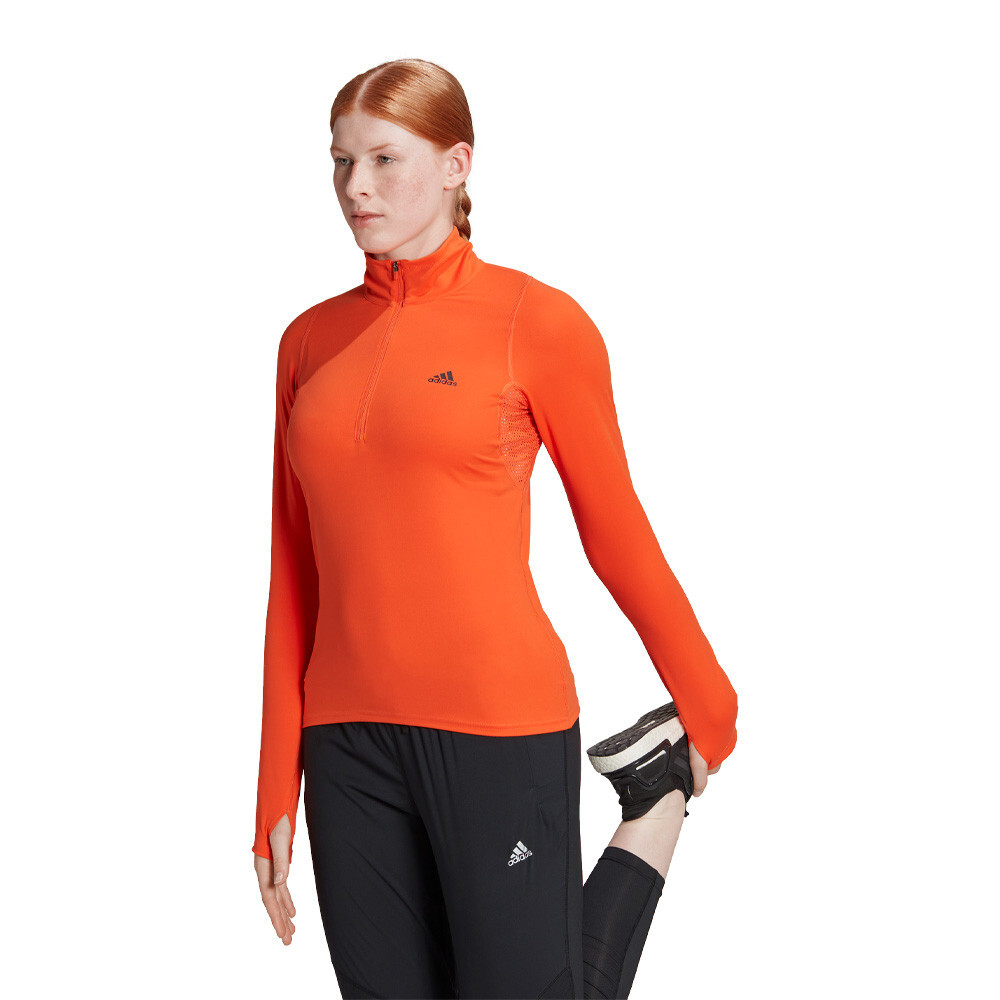 Спортивный топ adidas Run Fast Half-Zip, оранжевый
