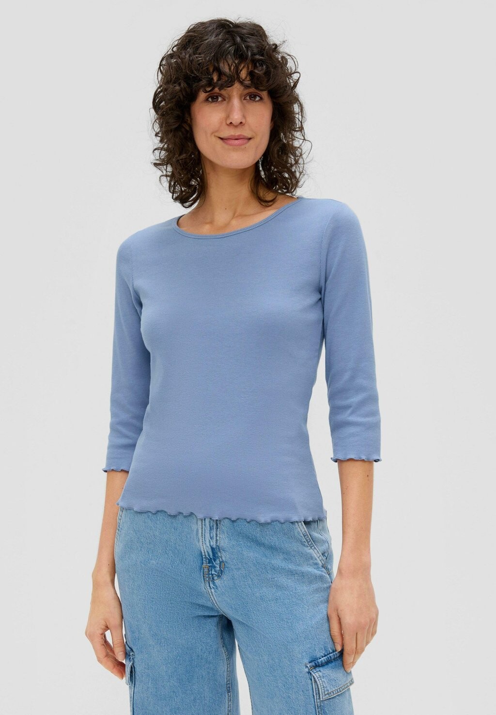 

Рубашка с длинными рукавами 3/4-ÄRMEL MIT ROLLSAUM s.Oliver, цвет blassblau