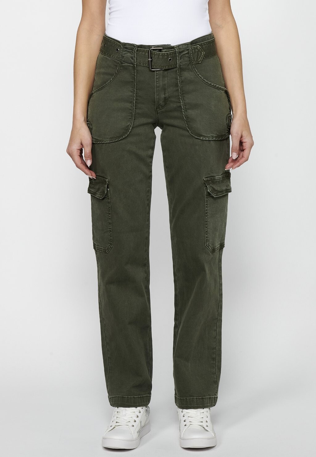 

Джинсы прямые Koroshi, цвет kaki khaki