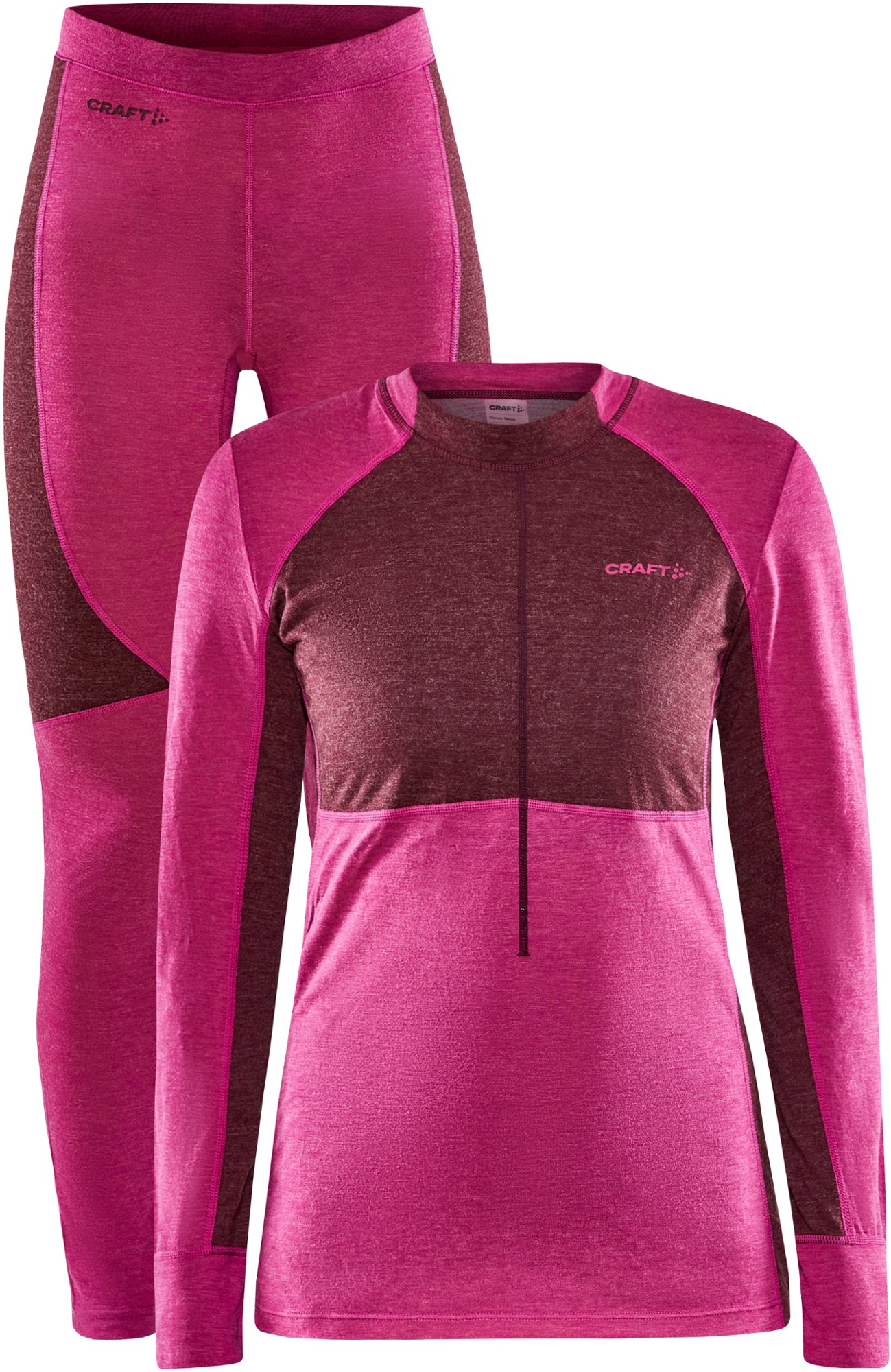 Комплект базового слоя из смеси шерсти CORE — женский Craft, розовый