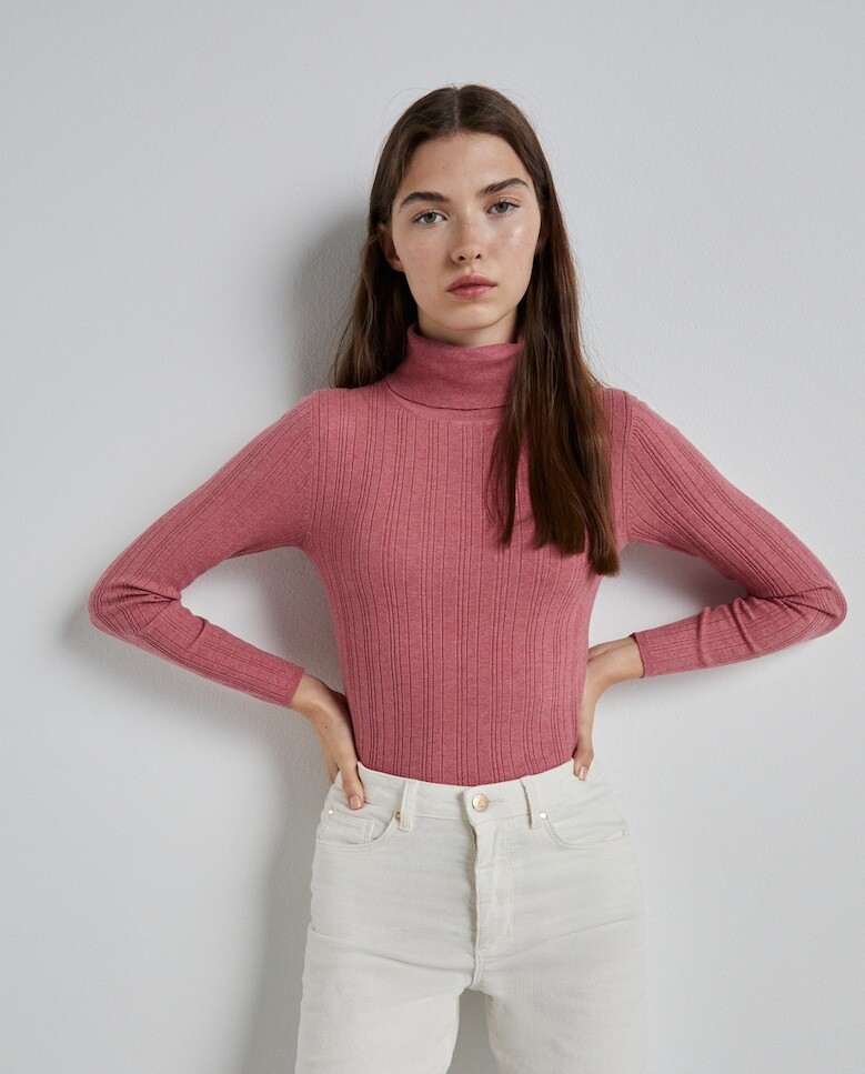 

Женский свитер с высоким воротником Easy Wear, розовый