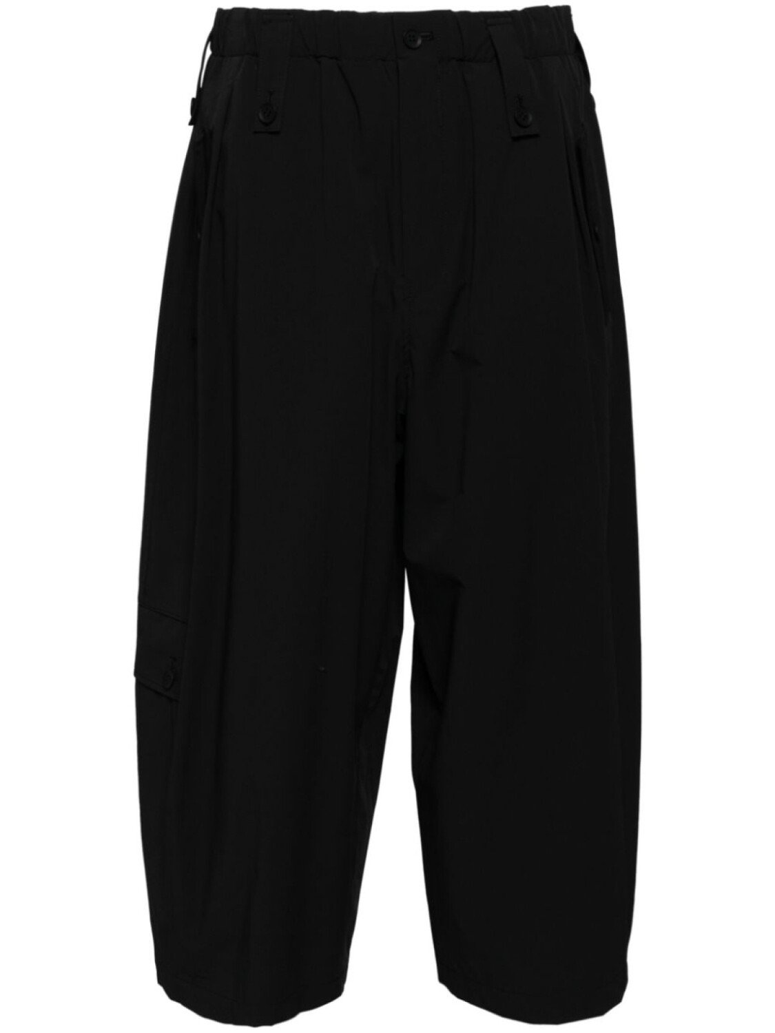 

Yohji Yamamoto укороченные брюки широкого кроя, черный