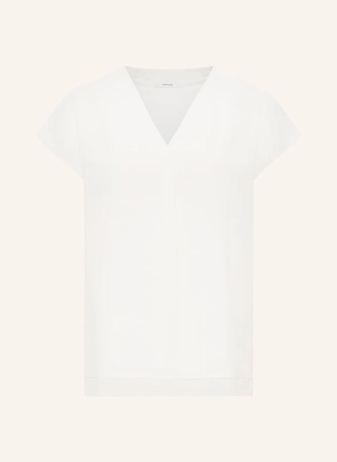 Блузка-рубашка feliso из микса материалов Opus, белый