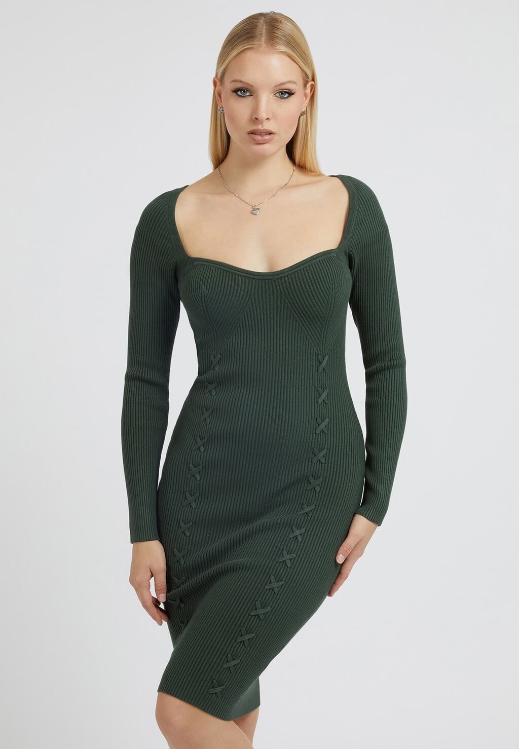 

Вязаное платье Guess, зеленый