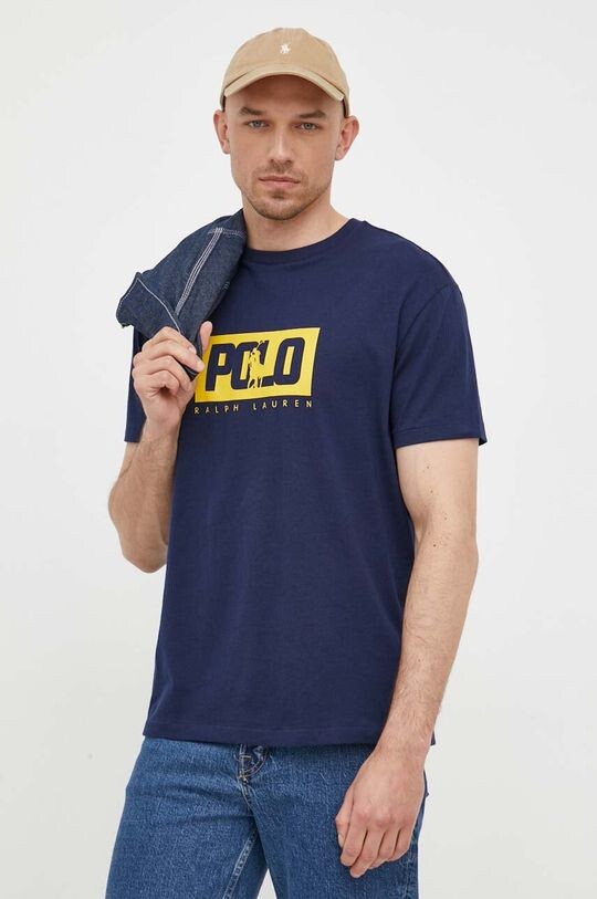 

Хлопковая футболка Polo Ralph Lauren, темно-синий