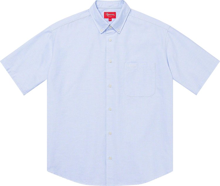 Рубашка Supreme Loose Fit Short-Sleeve Oxford 'Light Blue', синий