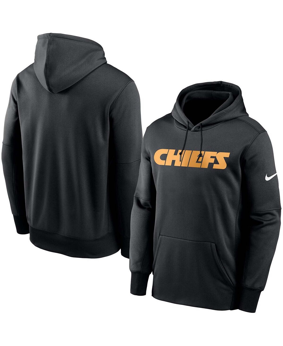 

Мужской большой и высокий черный пуловер с капюшоном Kansas City Chiefs Fan Gear с надписью Performance Nike