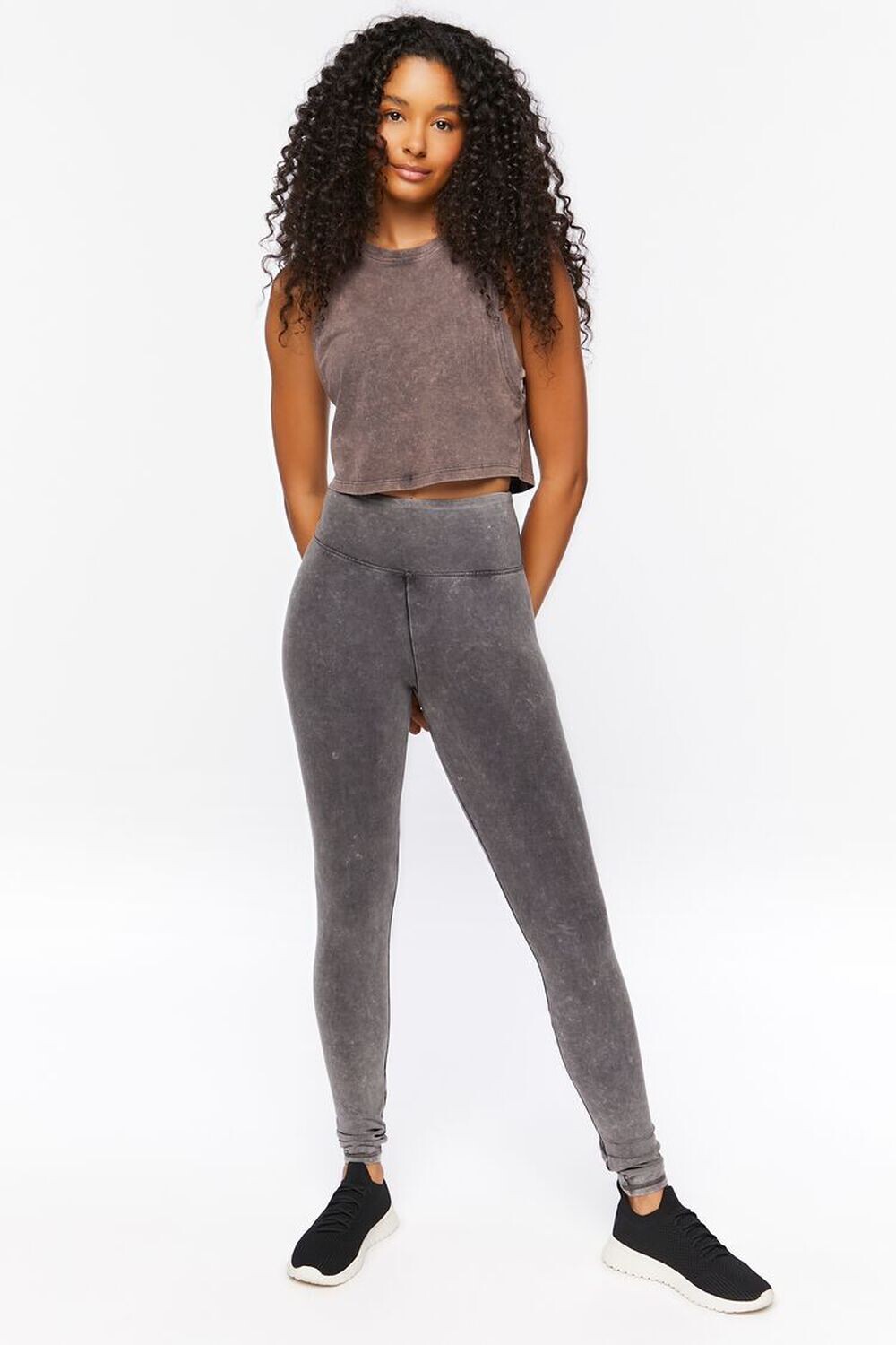 

Леггинсы Active Mineral Wash Forever 21, угольный