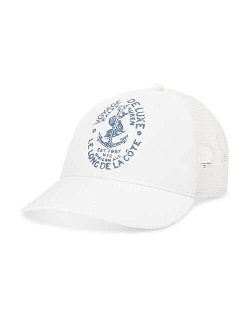 

Кепка дальнобойщика из морской саржи Polo Ralph Lauren, цвет White