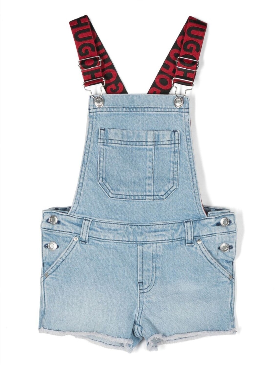 

BOSS Kidswear джинсовый комбинезон с логотипом, синий