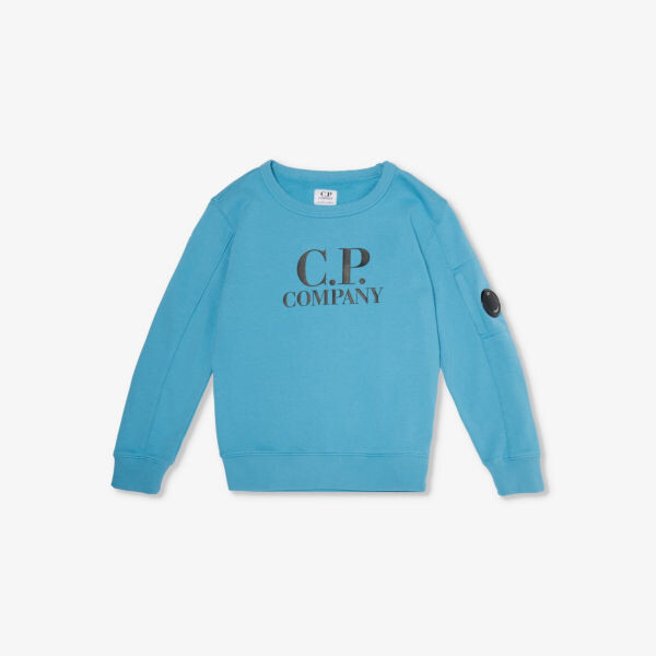 

Толстовка из хлопкового джерси с логотипом и линзами для 4–14 лет Cp Company, синий